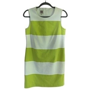 Anne Klein women’s Lime Green Striped Sleeveless Dress size 4